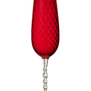 J-Line champagneglas Gestreept – glas – rood J-Line champagneglas Gestreept – glas – rood
