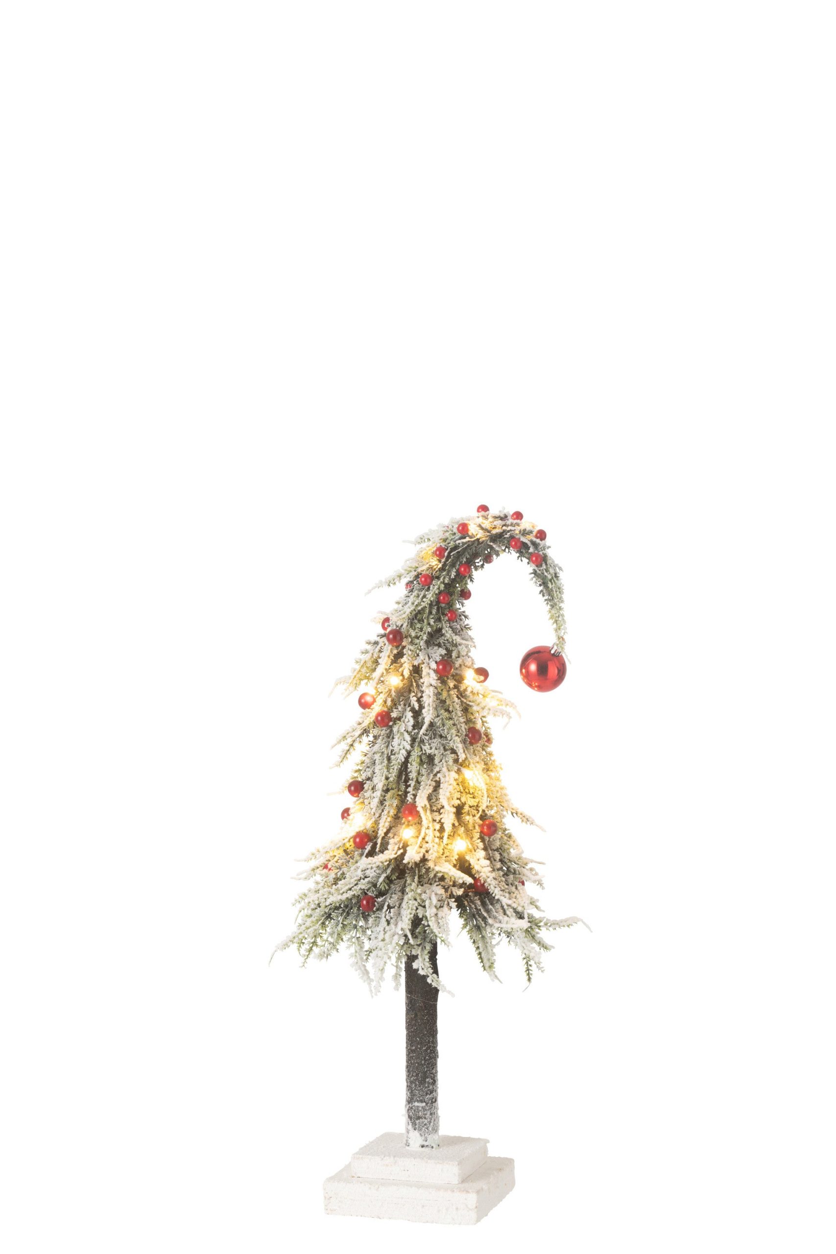 J-Line decoratie kerstboom Muts Sneeuw - kunststof - groen/rood - medi