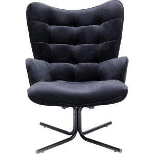 Kare Design Draaifauteuil Oscar fluweel zwart Kare Design Draaifauteuil Oscar fluweel zwart