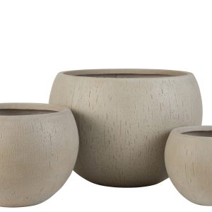 J-Line bloempot Rond Klei – keramiek – beige – 3 stuks – Ø 55.5 cm J-Line bloempot Rond Klei – keramiek – beige – 3 stuks – Ø 55.5 cm
