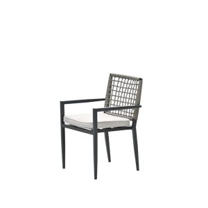 Florance dining fauteuil – carbon black – rope taupe – desert sand Florance dining fauteuil – carbon black – rope taupe – desert sand