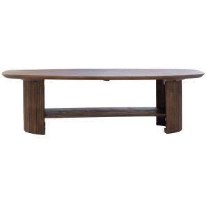 Giga Meubel Salontafel Lorna – Deens Ovaal Bruin Hout – 130x70x38cm