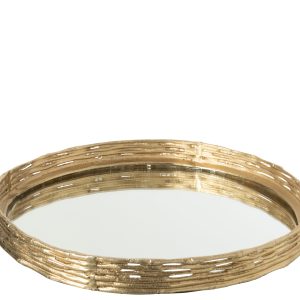 J-Line plateau Spiegel – aluminium – goud J-Line plateau Spiegel – aluminium – goud