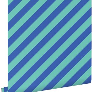 ESTAhome behang strepen petrolgroen en koningsblauw – 50 x 900 cm – 13 ESTAhome behang strepen petrolgroen en koningsblauw – 50 x 900 cm – 13