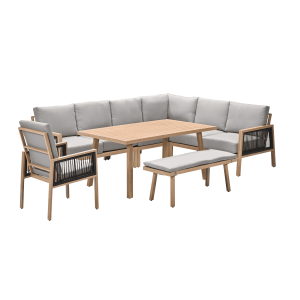 Garden Impressions lounge dining set San Capri teak look – 7-delig rec