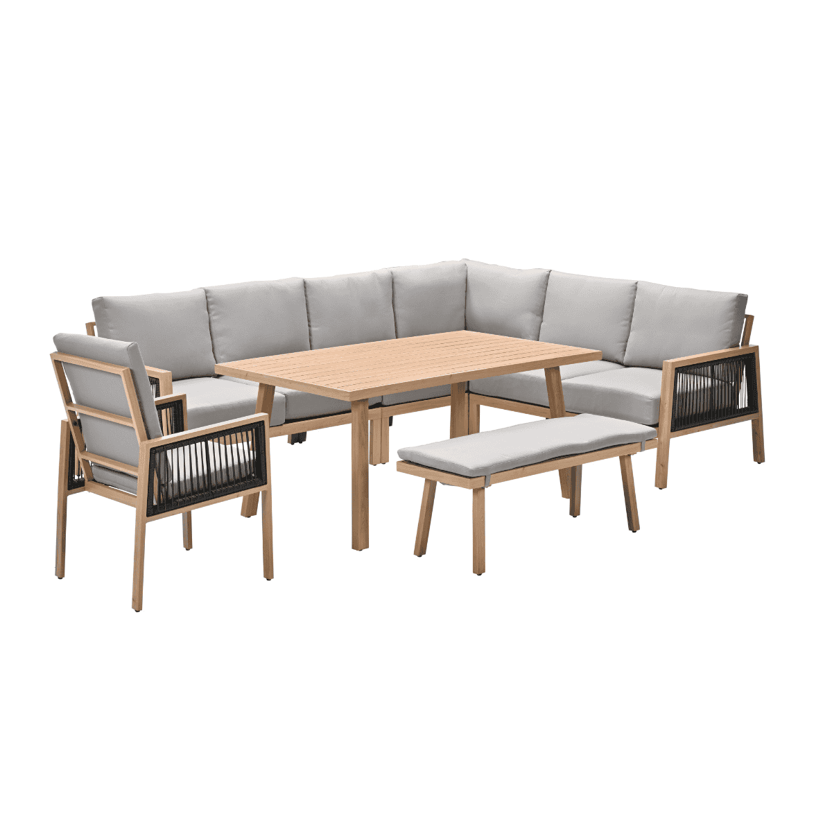 Garden Impressions lounge dining set San Capri teak look - 7-delig rec