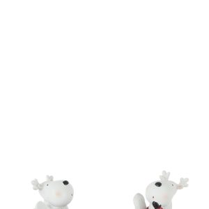 J-Line kerstfiguur Rendier Zittend – polyresin – wit/rood – 2 stuks J-Line kerstfiguur Rendier Zittend – polyresin – wit/rood – 2 stuks