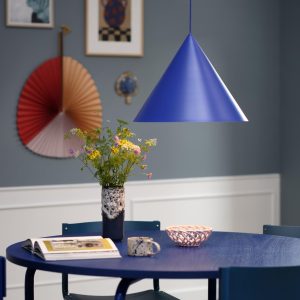 Frandsen hanglamp Benjamin – blauw – 46x46x35cm