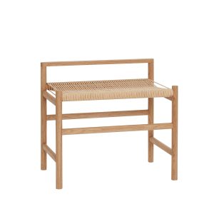 Hübsch bank Heritage – eiken hout/papierkoord – 60x40xh55cm