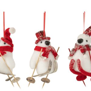 J-Line kersthanger Penguin Kerstman – polyresin – wit/rood – 3 stuks J-Line kersthanger Penguin Kerstman – polyresin – wit/rood – 3 stuks