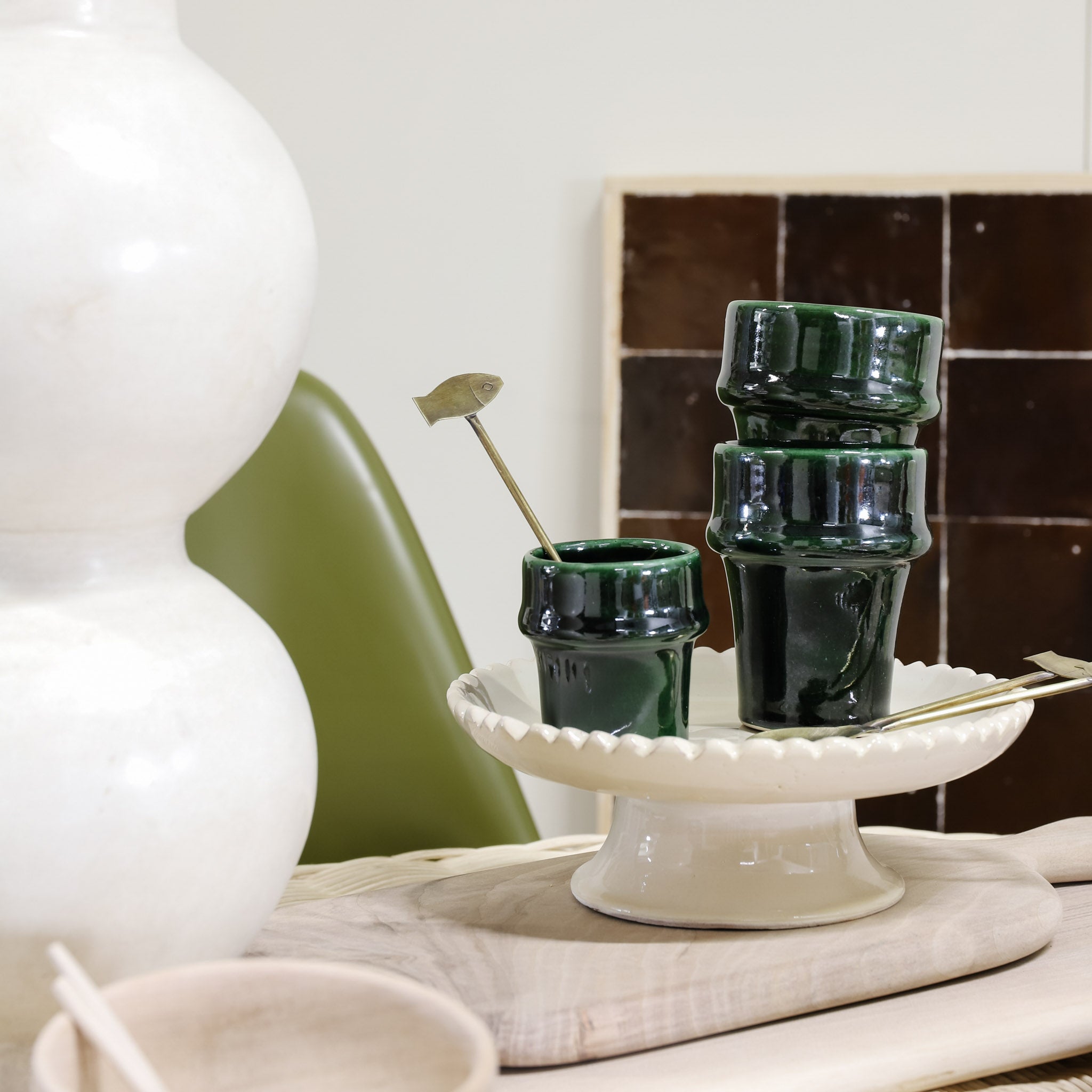 Household Hardware - Koffiemok - Beldi - Groen - Set van 4
