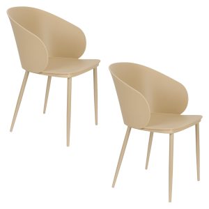 Housecraft Living Gigi Eetkamerstoelen Beige – Set van 2