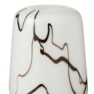 J-Line vaas rookeffect Smal – glas – wit/zwart