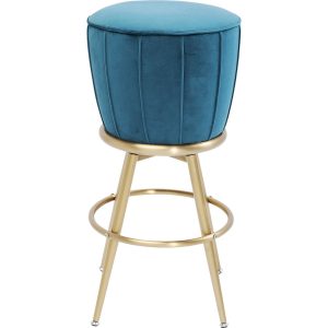 Kare Design Barkruk After Work – blauw – fluweel
