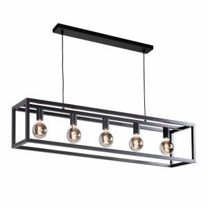Highlight hanglamp Fragola – 5 lichts – 120x 170 cm – zwart Highlight hanglamp Fragola – 5 lichts – 120x 170 cm – zwart