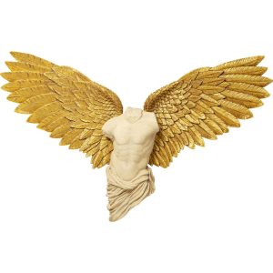 Kare Design Wanddecoratie Man Buste Gouden Vleugels 208x136cm