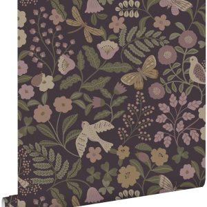 ESTAhome behang bloemen en vogels paars 53 cm x 10.05 m 139871 ESTAhome behang bloemen en vogels paars 53 cm x 10.05 m 139871
