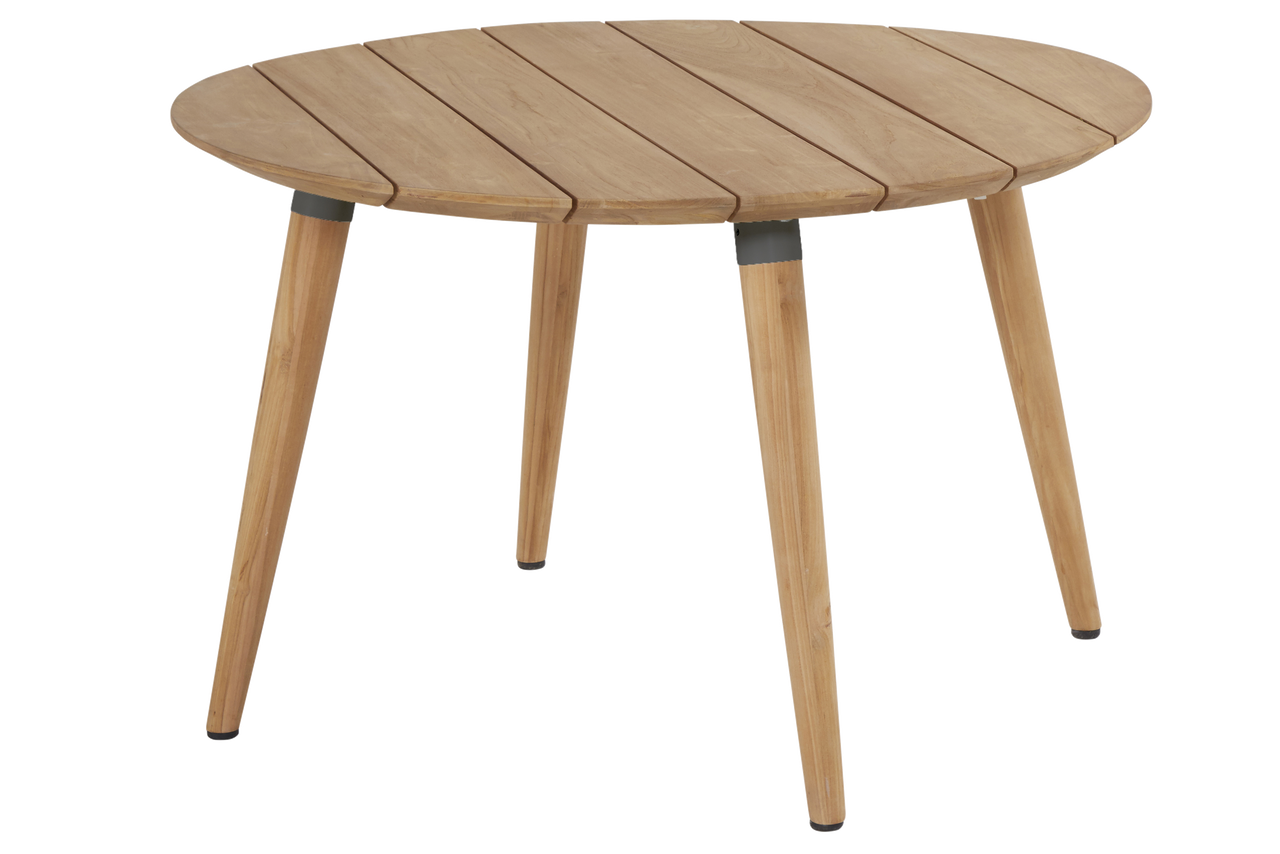 Hartman Tuintafel Sophie Studio - Naturel/Donkergrijs Teakhout - Ø120x