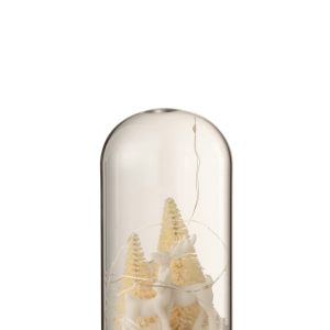 J-Line decoratie Stolp Hoog Herten – glas/polyresin – wit – small – LE
