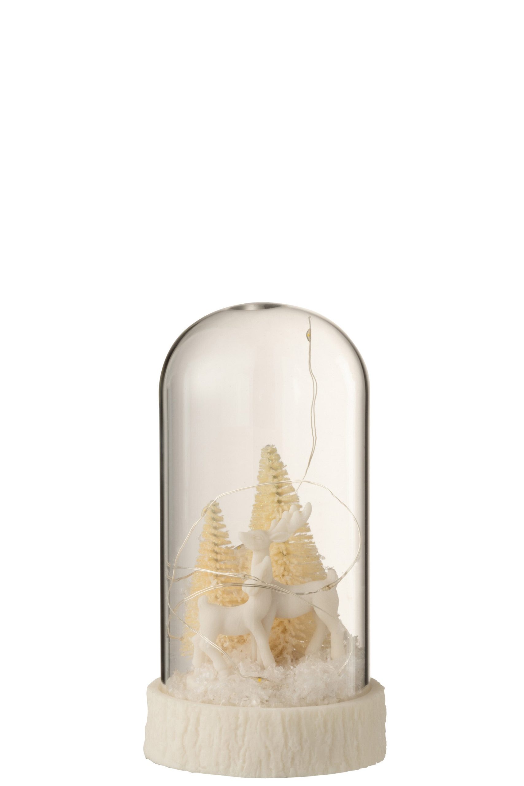 J-Line decoratie Stolp Hoog Herten - glas/polyresin - wit - small - LE