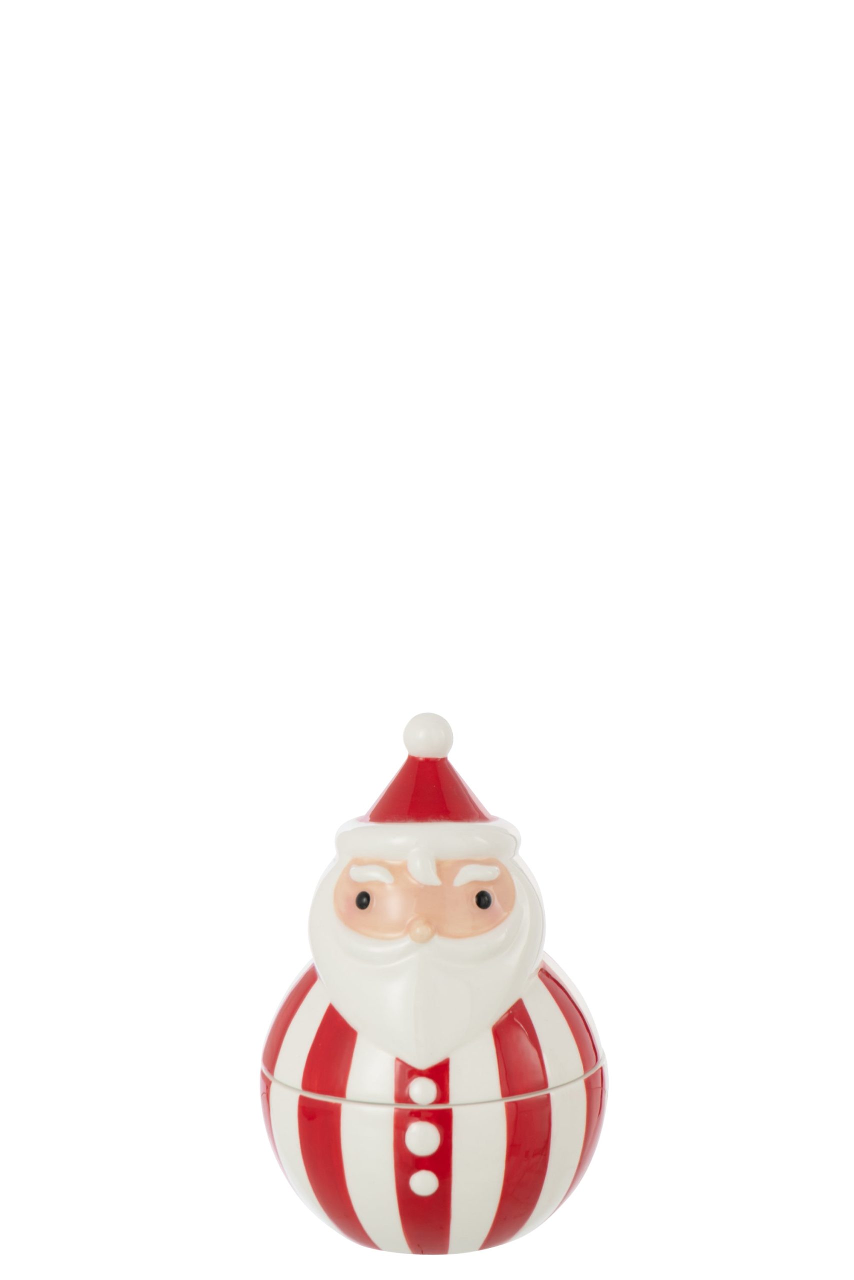 J-Line voorraadpot Sinterklaas Dolomiet - keramiek - kerstrood/wit - s