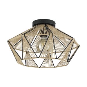 EGLO plafondlamp Adwickle – e27 – ø 44,5 cm – zwart/bruin EGLO plafondlamp Adwickle – e27 – ø 44,5 cm – zwart/bruin