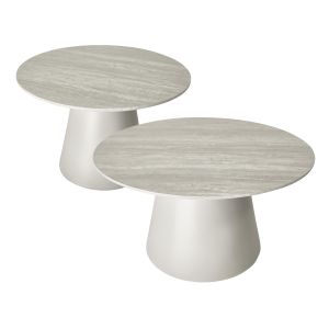 Furnhouse salontafel set Tango – Lichtgrijs – Ø 60/80 cm Furnhouse salontafel set Tango – Lichtgrijs – Ø 60/80 cm