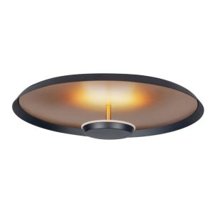 Highlight plafondlamp Oro – 1 lichts – 45 x 12 cm – zwart – mat goud Highlight plafondlamp Oro – 1 lichts – 45 x 12 cm – zwart – mat goud