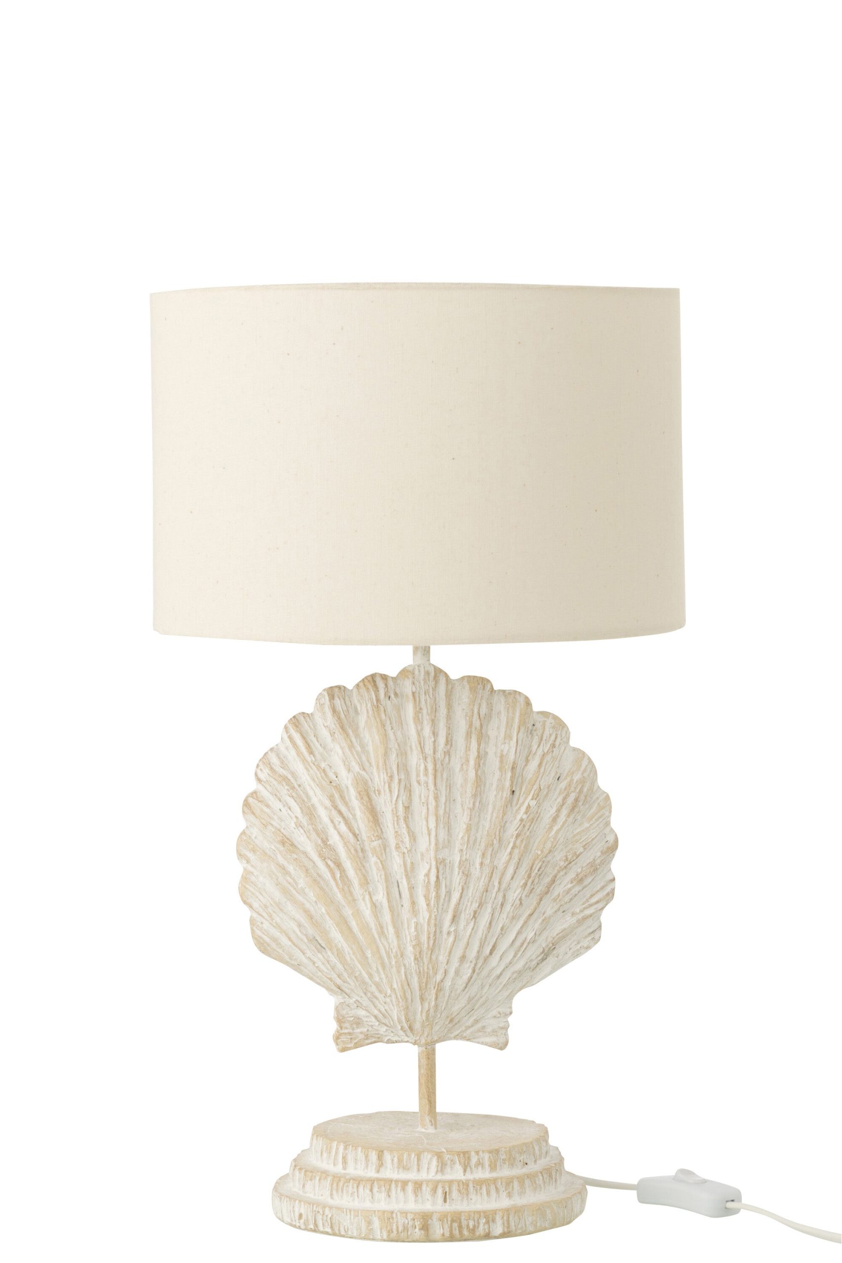 J-Line tafellamp Zeeschelp - polyresin - wit/naturel