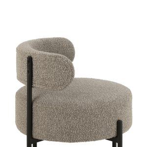 J-Line loungestoel Bouclé – multiplex/polyester – grijs/zwart