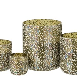 J-Line geurkaars Tea & Herbs – glas – groen – XL – 150U