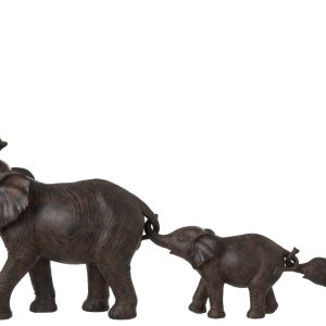 J-Line figuur Olifantenrij 3 – polyresin – bruin J-Line figuur Olifantenrij 3 – polyresin – bruin