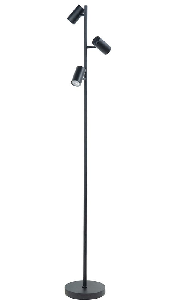 Highlight vloerlamp Burgos - 3 lichts - 23 x 160 cm - zwart