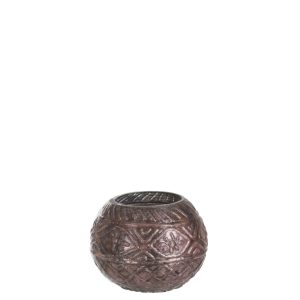J-Line windlicht Bal Boho – glas – grijs – 6 stuks J-Line windlicht Bal Boho – glas – grijs – 6 stuks