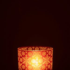 J-Line windlicht Sneeuw – glas – rood – large J-Line windlicht Sneeuw – glas – rood – large