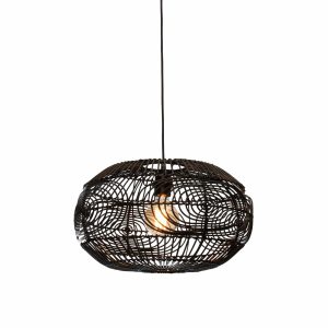 GOOD&MOJO hanglamp Madeira – zwart – Ø48cm GOOD&MOJO hanglamp Madeira – zwart – Ø48cm