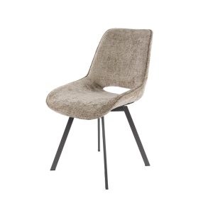 Giga Meubel Eetkamerstoel Swivel Rich – Champagne Stof – Set van 4 Giga Meubel Eetkamerstoel Swivel Rich – Champagne Stof – Set van 4