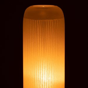 J-Line vaas Strepen – glas – lichtgeel – large – 34 cm hoog