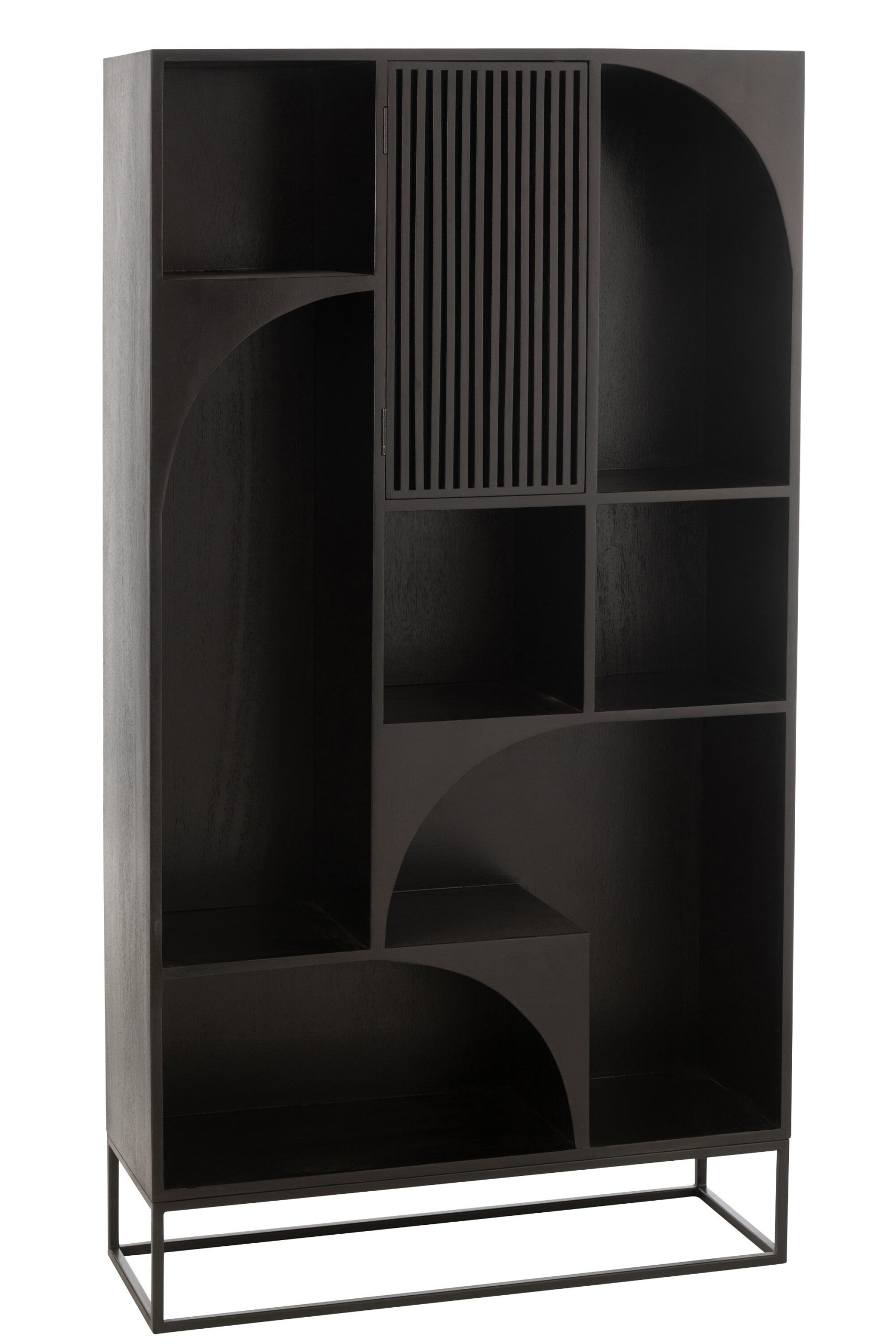 J-Line rek Mode - mango hout/mdf - zwart