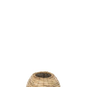 J-Line vaas Yumi Bol Stro – bamboe – naturel – small – Ø 21.5 cm
