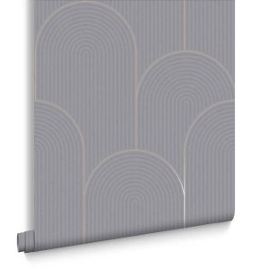 Graham & Brown Vliesbehang – Lancet Grey & Rose gold – 10mx52cm