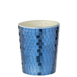 J-Line geurkaars Spiegel – Moon Water & Sage – glas – blauw