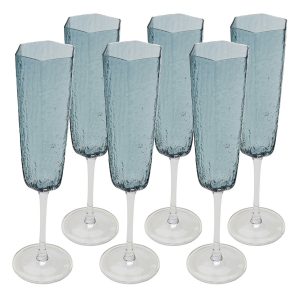 Kare Design Champagneglazen Cascata blauw (6/Set)
