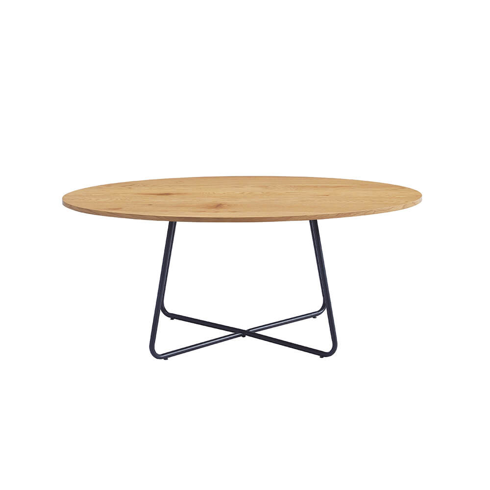 HOME DELUXE - Salontafel ovaal NOVARIS 110 x 66 x 47 cm - Geolied Eike