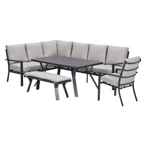 Garden Impressions Lounge dining set Senja 5-delig links – sandstone