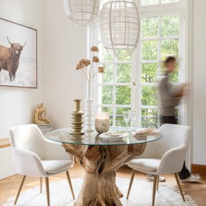 J-Line hanglamp Ion – linnen/bamboe – wit – small J-Line hanglamp Ion – linnen/bamboe – wit – small