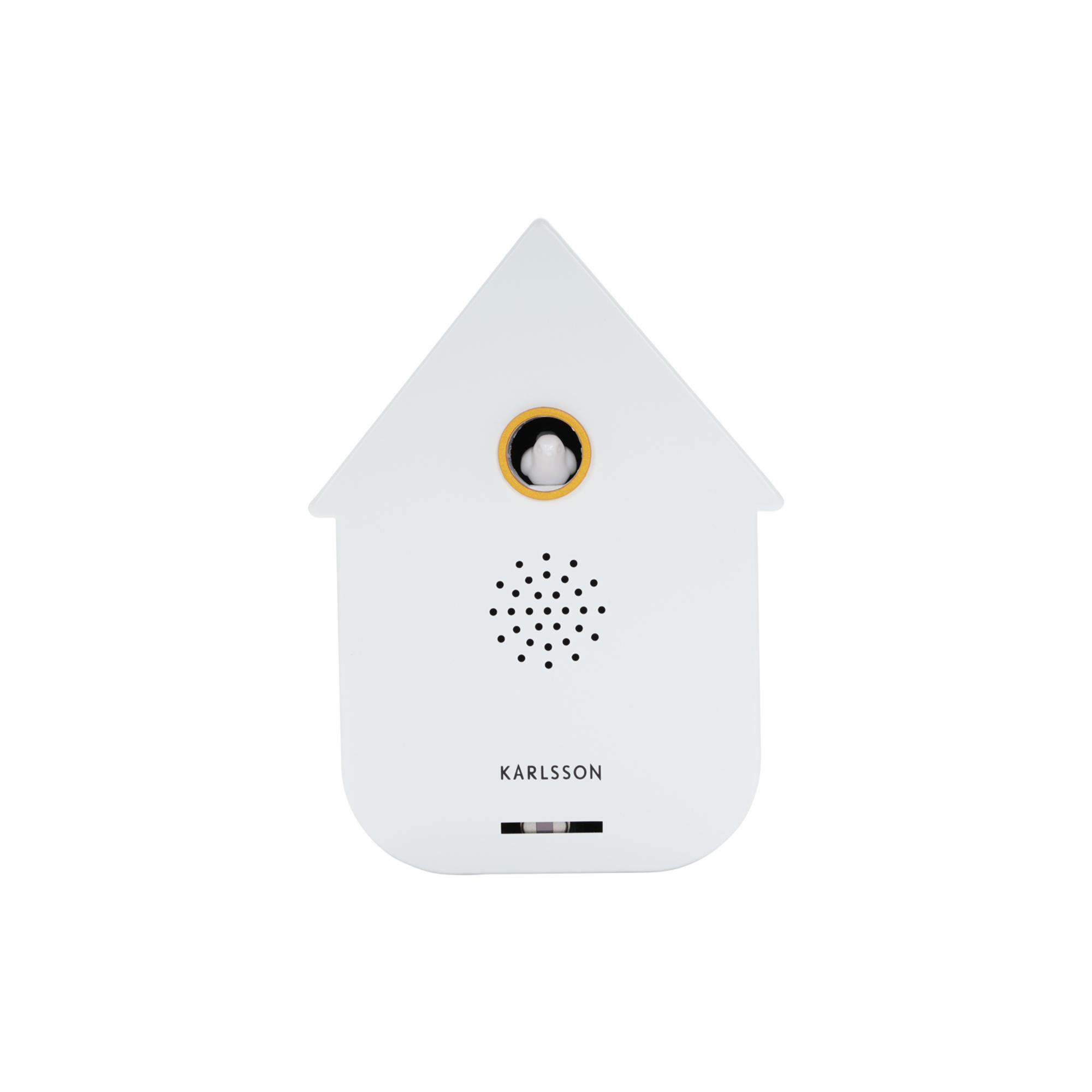 Karlsson ornament Sound Box Modern Cuckoo - wit - 12x7.5x11.5cm - Vade
