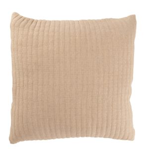 J-Line kussen teddy strepen stiksel – katoen/polyester – beige J-Line kussen teddy strepen stiksel – katoen/polyester – beige