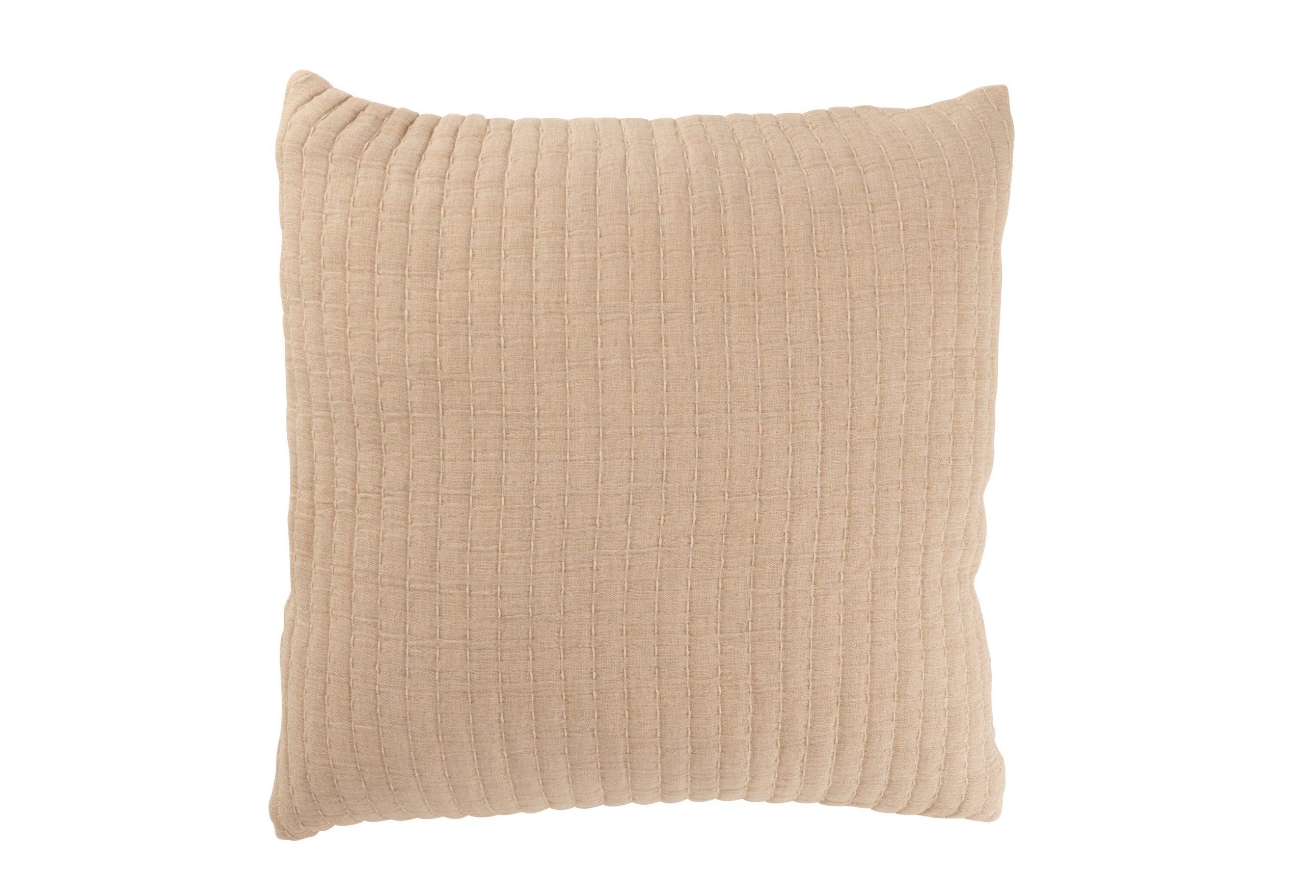 J-Line kussen teddy strepen stiksel - katoen/polyester - beige