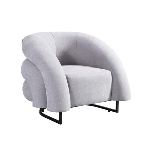 Home Deluxe fauteuil MACA fluweel stof grijs – 95 x 73 x 88 cm